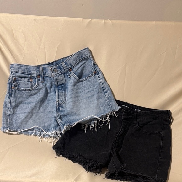 Levi's Blue and Black Jean Shorts for Women - Picture 1 of 3